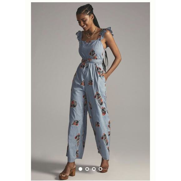 Anthropology Blue Motif‎ Bel Kazan Evie JumpsuitXS
